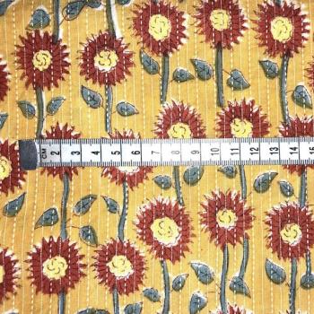 Preview: Kantha Hand Block Print aus Indien - FLOWERS